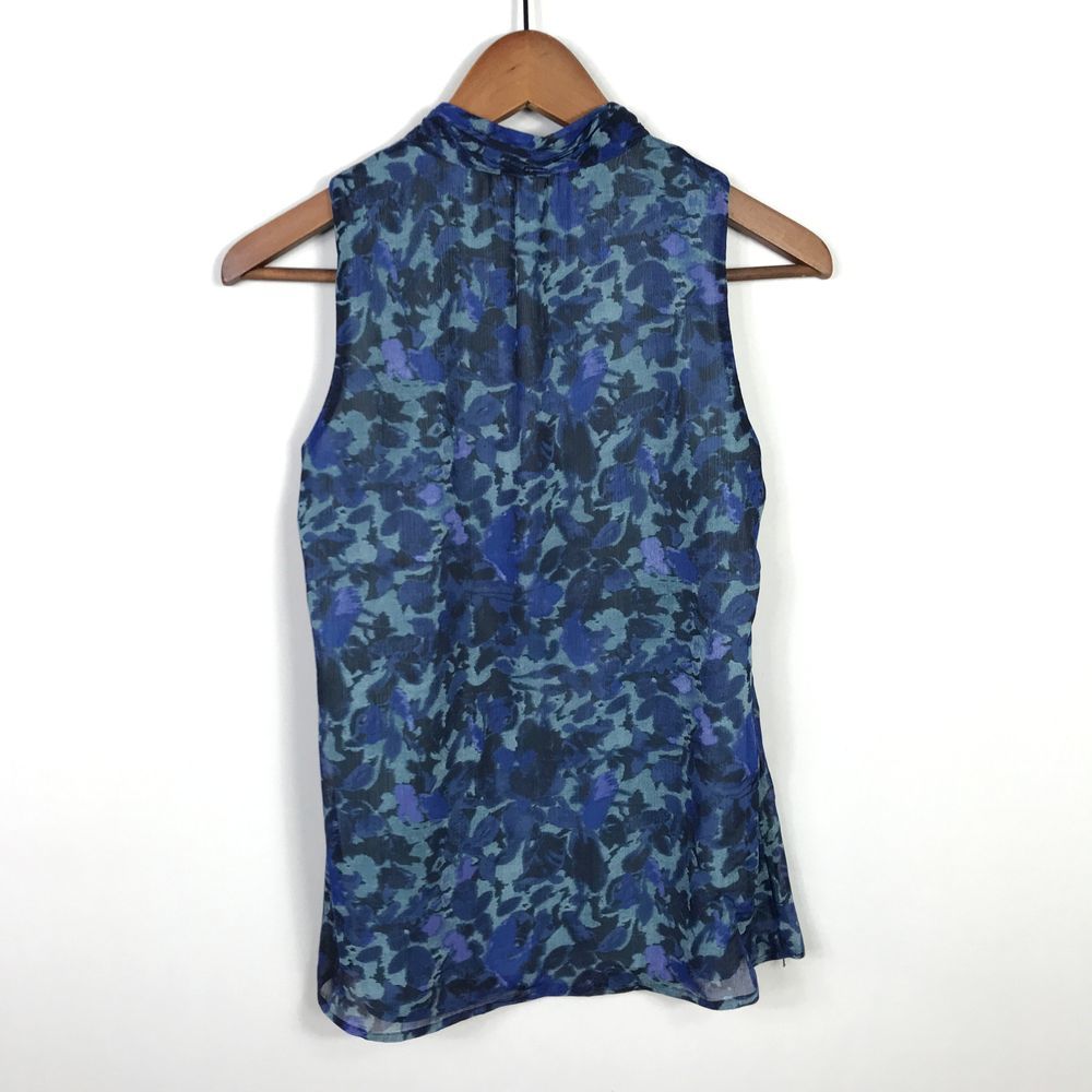 Banana Republic Blue Camouflage Sleeveless Blouse - Picture 6 of 6